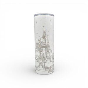 Engraved Castle Skinny Tumbler with Lid
